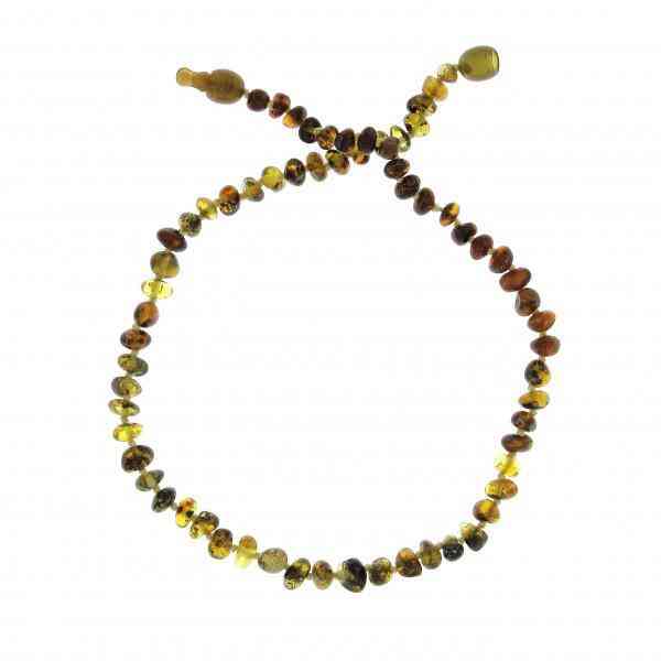 [BAL005] Necklace for children made of Baltic amber - gray color