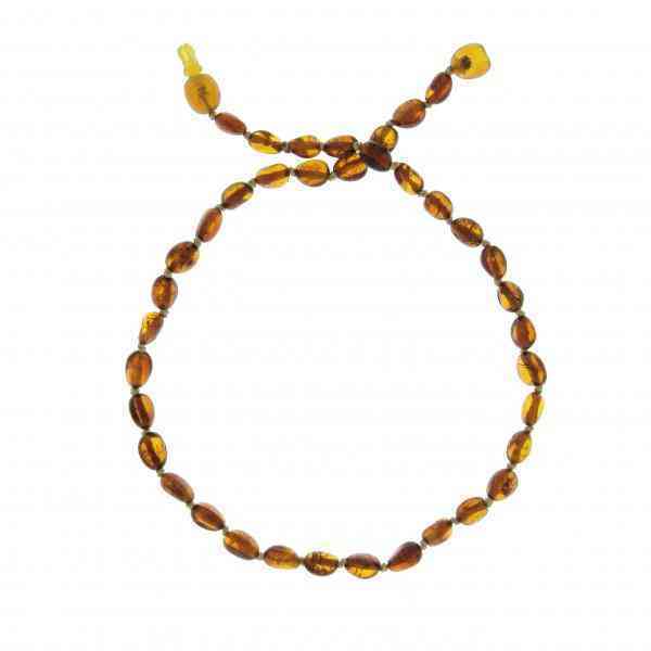 [BAL007] Necklace for children made of Baltic amber - cognac color