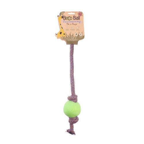 [BEC036] Dogbal on a rope - Naturalrubber (Green, S)