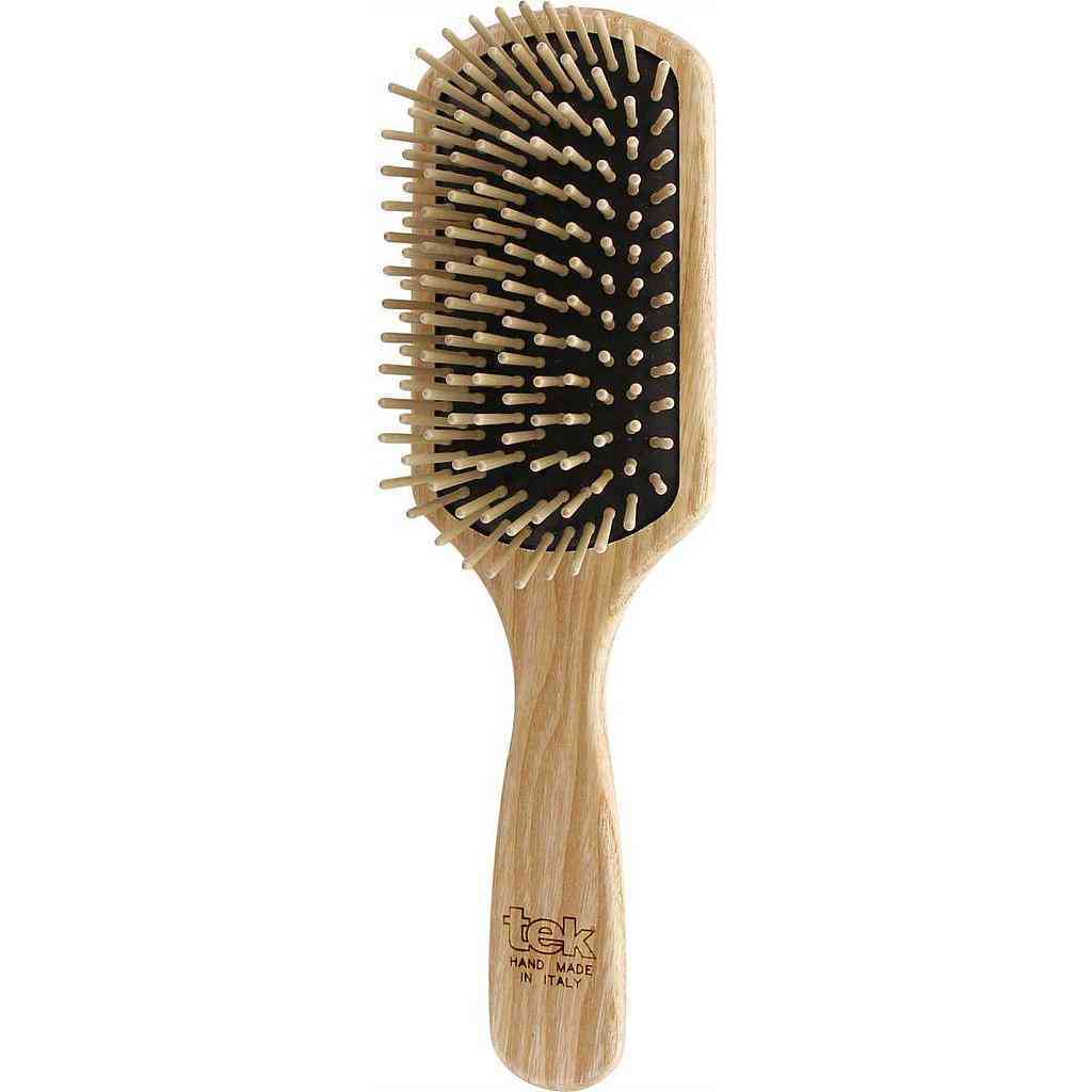 [TEK001] Grande brosse à cheveux rectangulaire avec tiges en bois 100% FSC