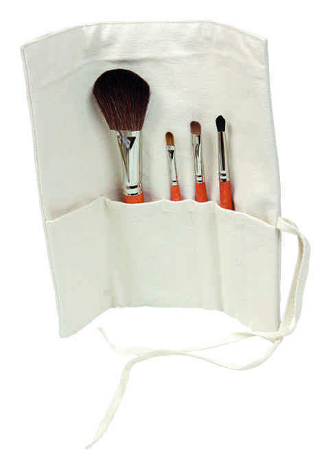 [ANE004] Makeup bag in organic cotton and 4 brushes