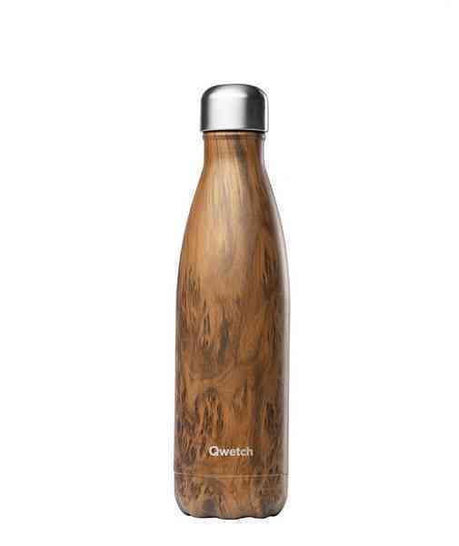 [QWE047] Bouteille isotherme inox WOOD