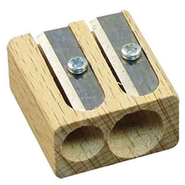 [ECB003] Dubbele puntenslijper in natuurlijk hout