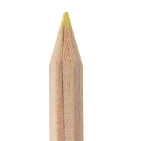 [ECB022] Crayon de couleur - JAUNE - 18cm - 100% bois naturel FSC