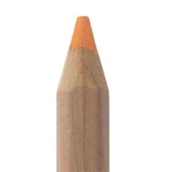 [ECB035] Crayon de couleur Maxi - ORANGE FLUO - 18cm - 100% bois naturel FSC