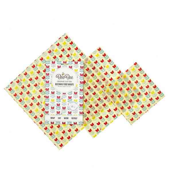 [BEE002] Beeswax wrap - Mixed Pack - Tulips