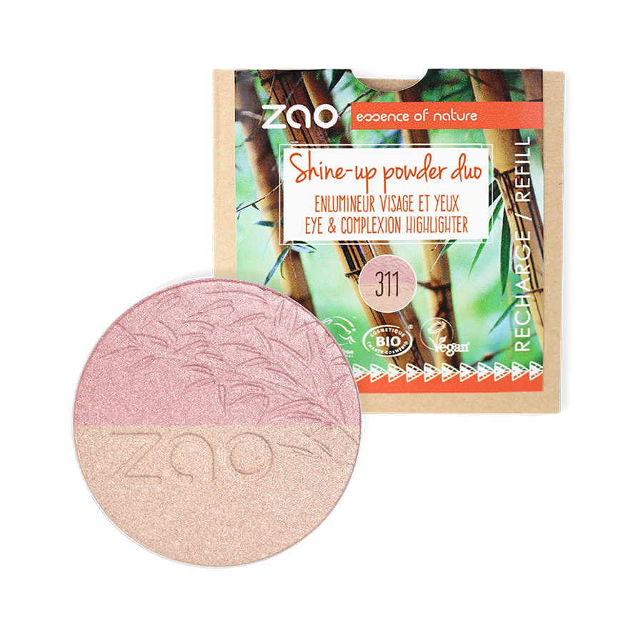 [ZAO086] Shine up powder | Duo rose et or | 311 (recharge)