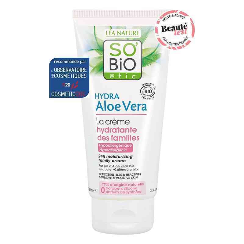 [SOB003] Crème hydratante des familles, hypoallergénique, peaux sensibles et réactives, Hydra Aloe Vera 100 ml