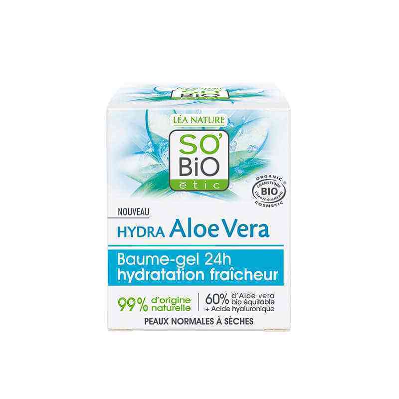 [SOB011] Baume-gel hydratation fraîcheur 24h, peaux normales à sèches, Hydra Aloe Vera, 50 ml