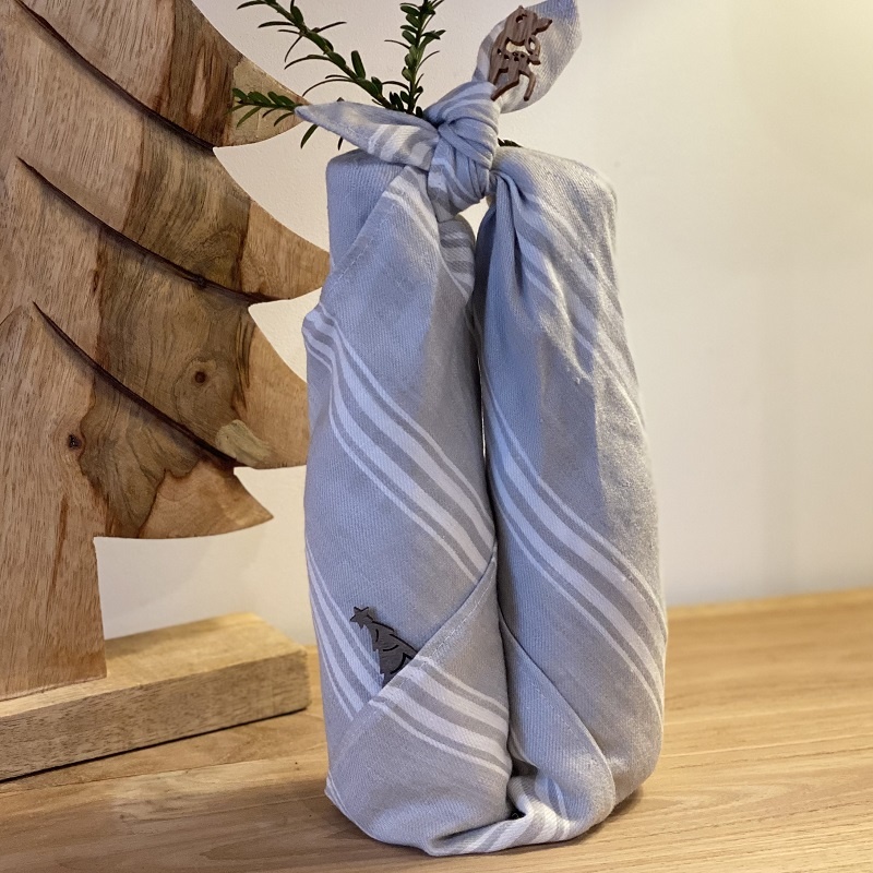 [GDM050] Furoshiki en lin - Emballage cadeau réutilisable (55x55cm)