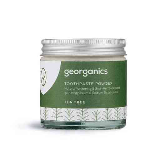 [GEO032] Minerale tandpasta poeder, in glazen pot - Tea tree - 60 ml