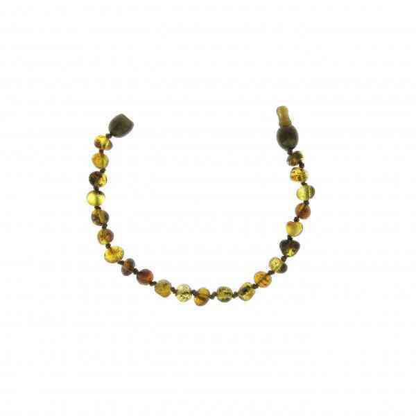 [BAL013] Children's bracelet Baltic amber - gray color