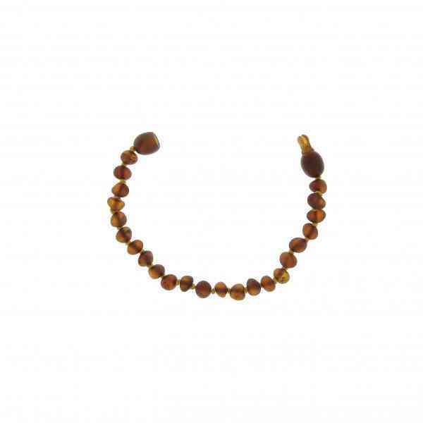 [BAL018] Kinderarmband Baltische amber ongepolijste cognackleur