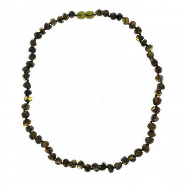 [BAL024] Adult's necklace Baltic amber - gray color