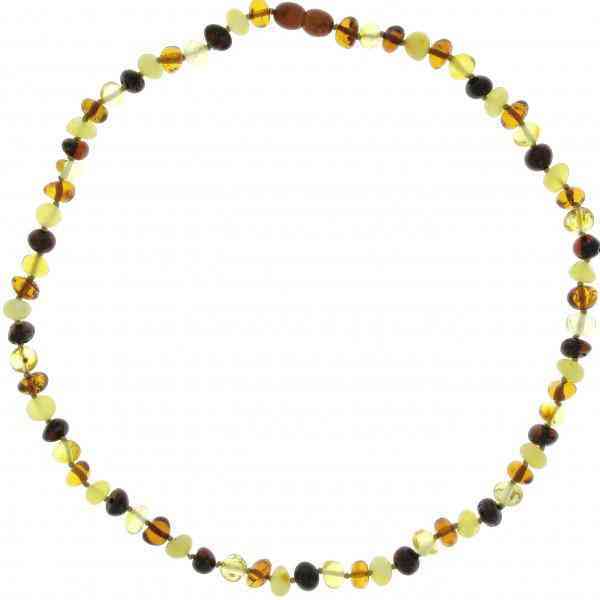 [BAL027] Adult's necklace Baltic amber - mixed color
