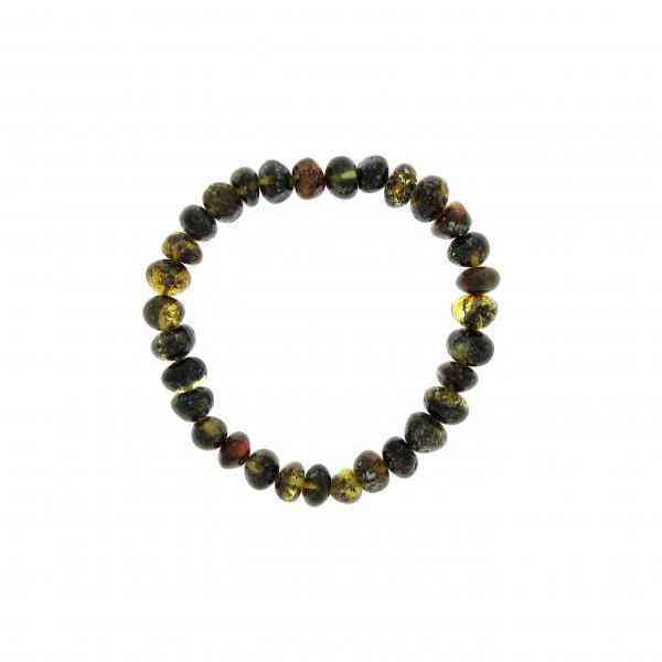 [BAL031] Adult's bracelet Baltic amber - gray color