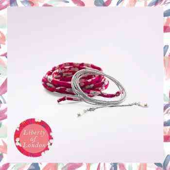 [CAC018] Cordon fantaisie - fleurs rouge et lurex argent - bola de grossesse