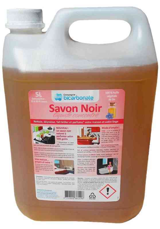[COM027] Savon Noir liquide à l'huile de lin 5 litres - Recharge grand format