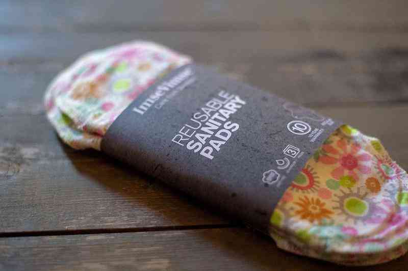 Washable sanitary napkins - organic cotton - pack of 3 - Flowers