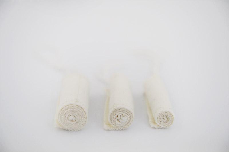 Wasbare en herbruikbare tampons - pakje van 8 - Wit