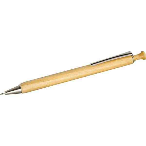 [ECB010] Beech wood pencil - 0,7mm lead - with metal clip and 100% FSC HB refill