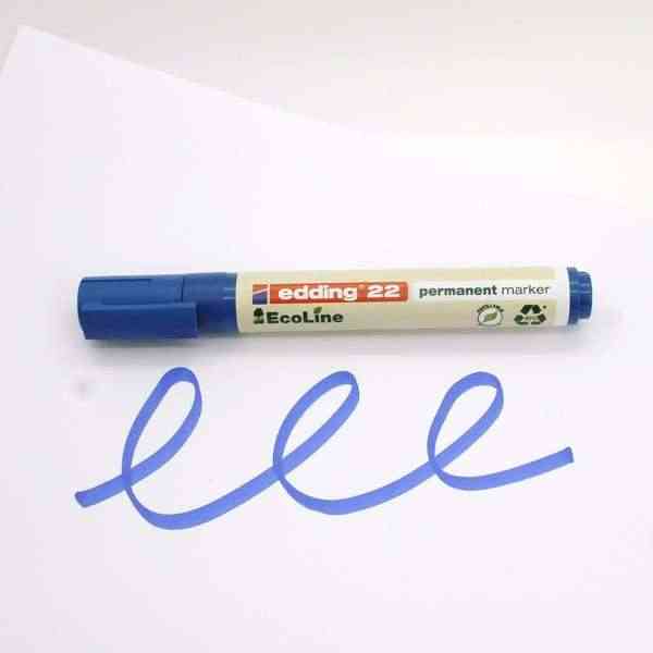 [EDD003] EcoLine Permanent Marker - Beitelvormige punt- navulbare - 22 - blauw