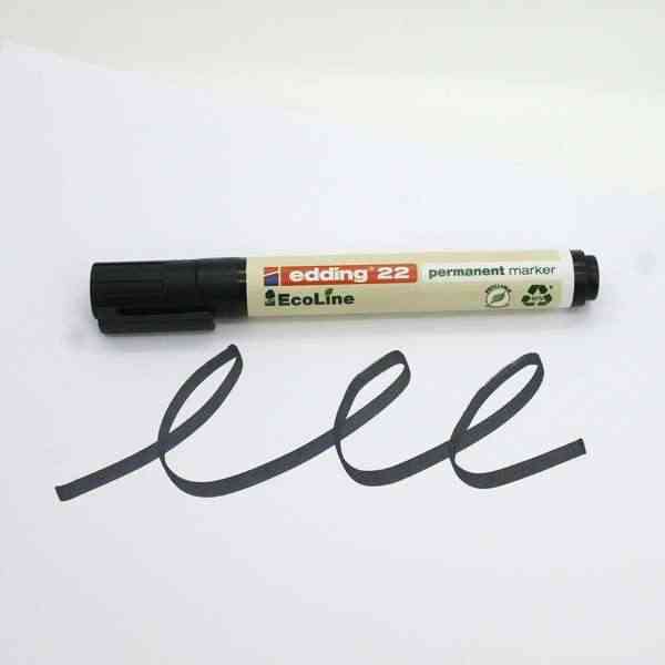 [EDD001] EcoLine Permanent marker - chisel nib - refillable - 22 - black