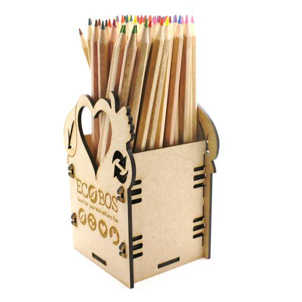 [ECB021] Boîte de 72 crayons de 12 couleurs Ecobos - 100% bois naturel FSC