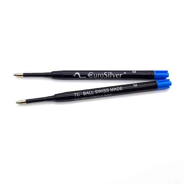[ECB044] Recharge pour stylo à bille en bois de hêtre &quot;Point&quot; ou &quot;Curve Line&quot; - BLEU