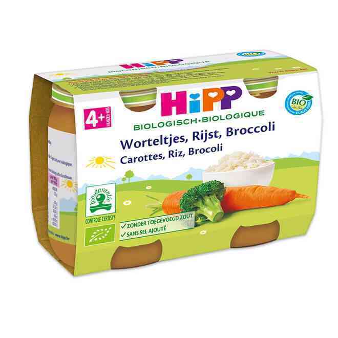 [HPP010] Carottes riz-brocolis 4M bio 2x190g