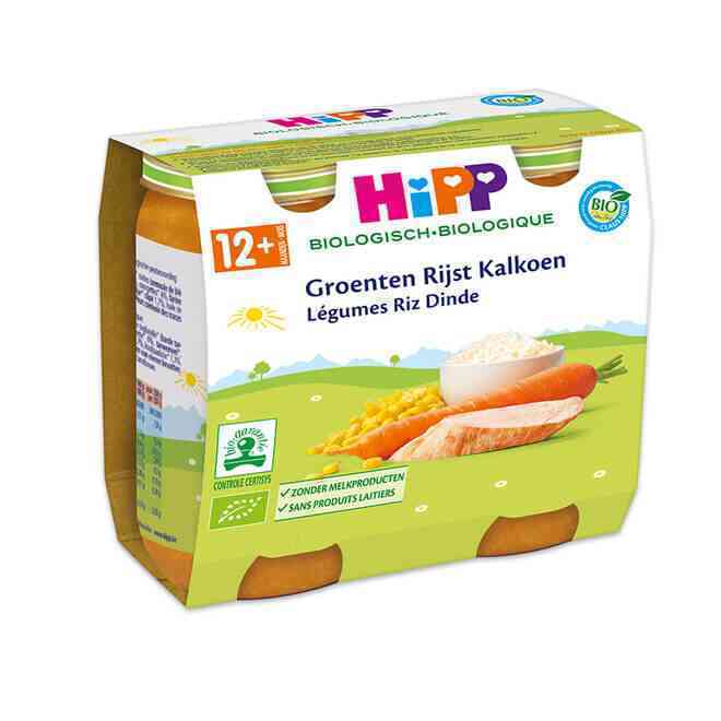 [HPP017] Vegetables turkey rice 12M organic 2x250g