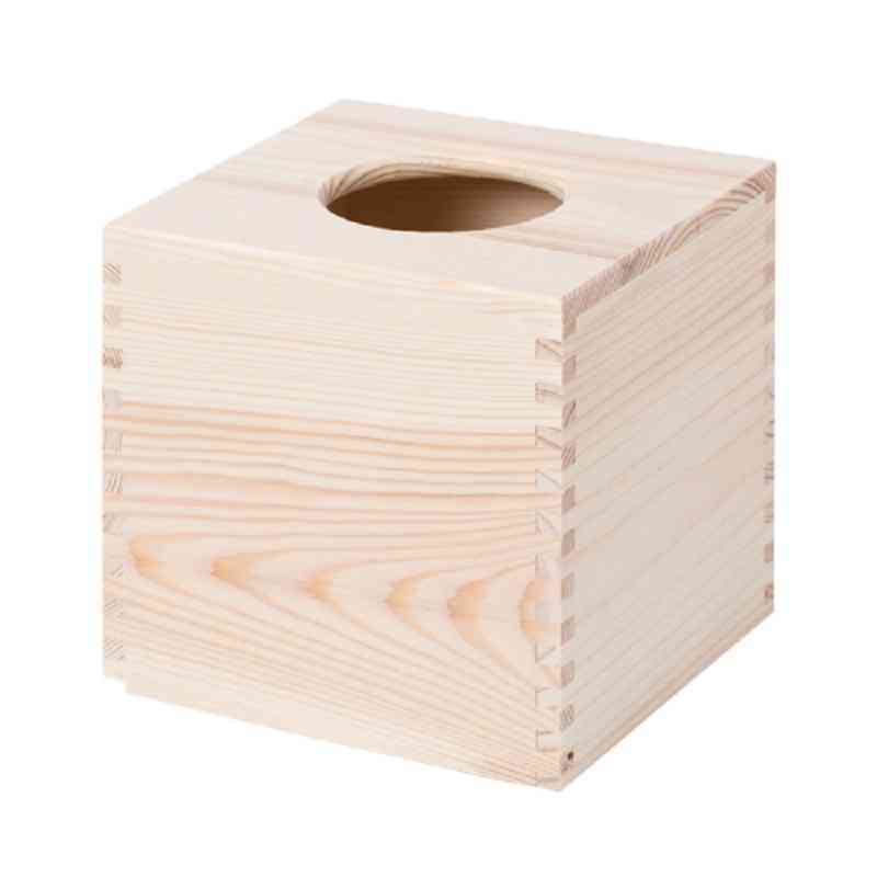 [DMA069] Boîte de mouchoir en pin carrée