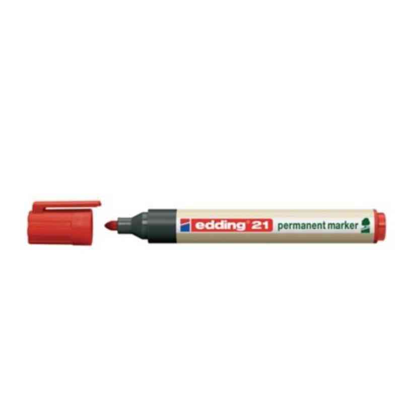 [EDD006] Marqueur permanent Ecoline - pointe ogive - rechargeable - Edding 21 - rouge
