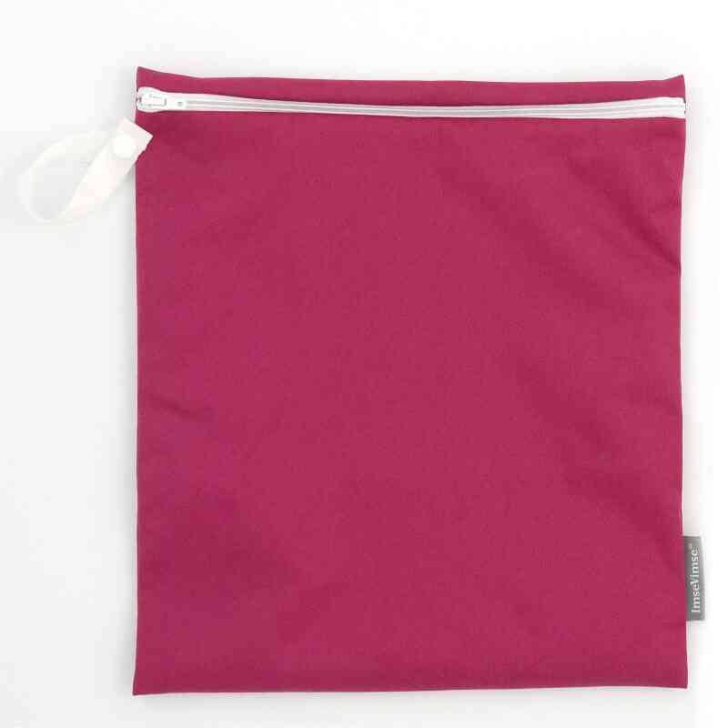 [IMV073] Large waterproof bag with zipper for hygienic protections and washable nursing pads, Sangria