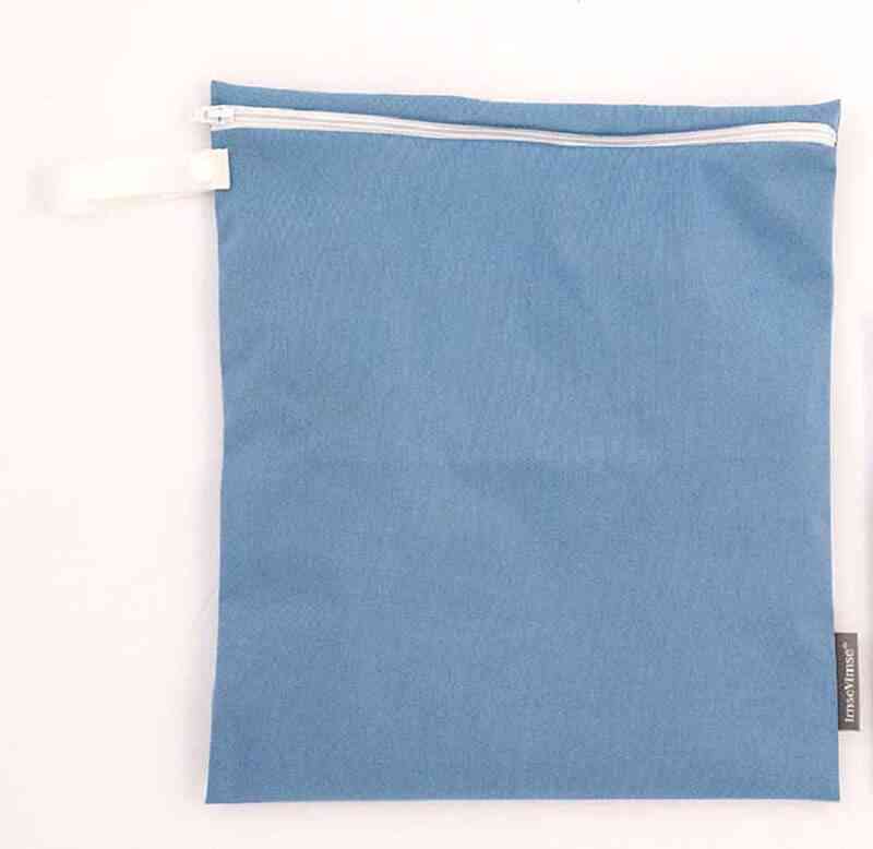 [IMV074] Large waterproof bag with zipper for hygienic protections and washable nursing pads, Denim