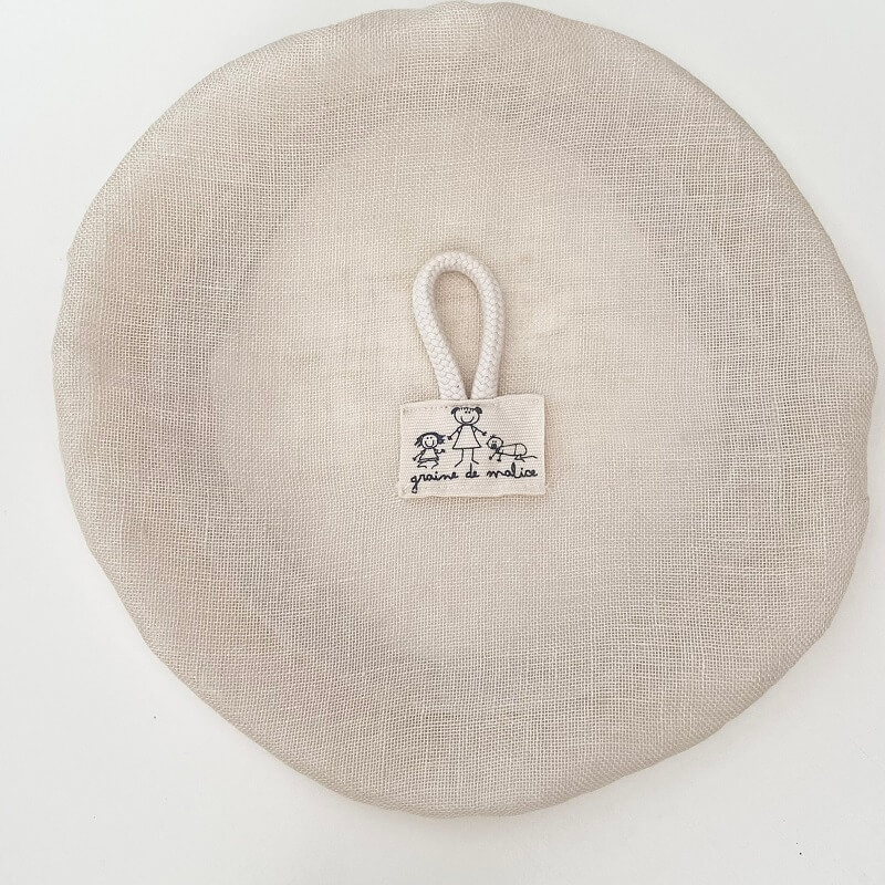 [GDM025] Couvre-plat lavable en voile de lin - Ø33cm