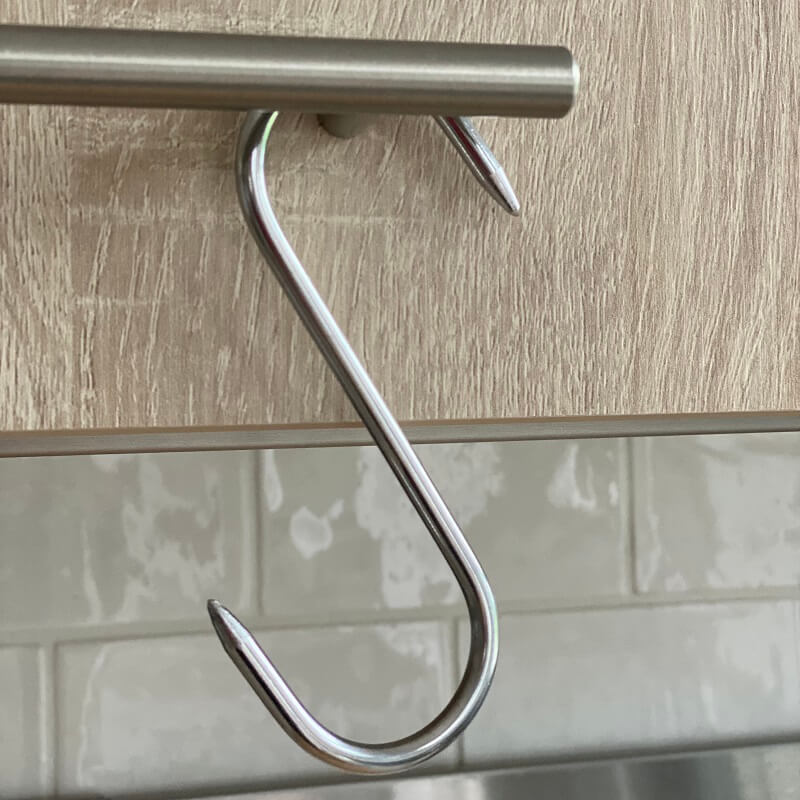 [PAD001] S-shaped hook with two stainless steel tips L12cm