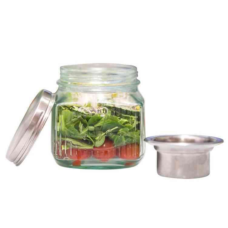 [MEM020] Salad pot van gerecycleerd glas - Diamant - 500ml