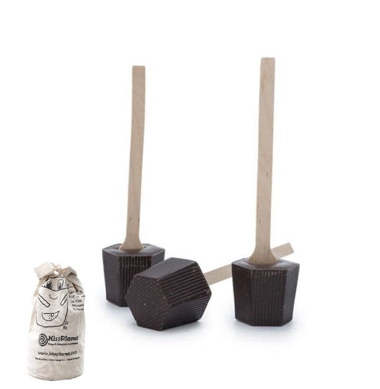 [NAO013VRAC] Chocospoon (cuillère) au chocolat noir 25g, 5 pièces (sac complet: 15 pièces) - VRAC