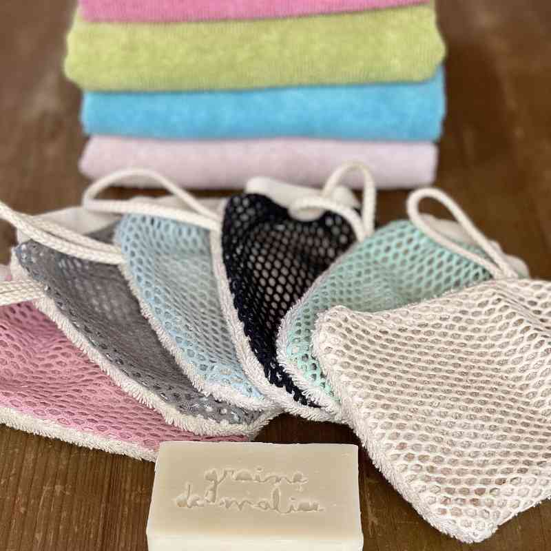 Double-sided soap pouch in organic cotton - Colors