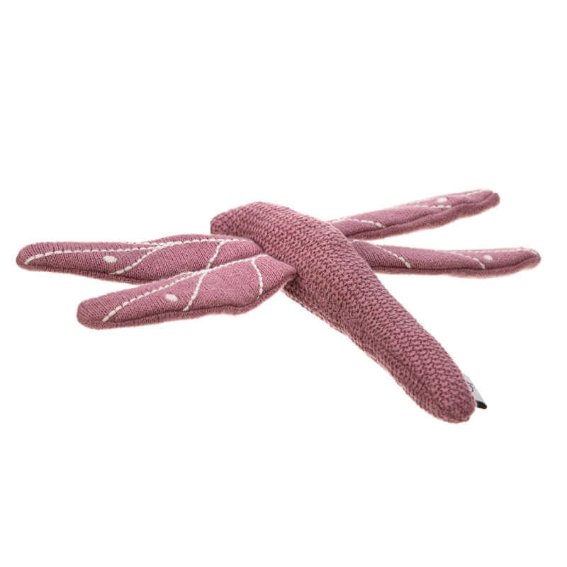 [LAS015] Hochet tricoté Libellule rouge