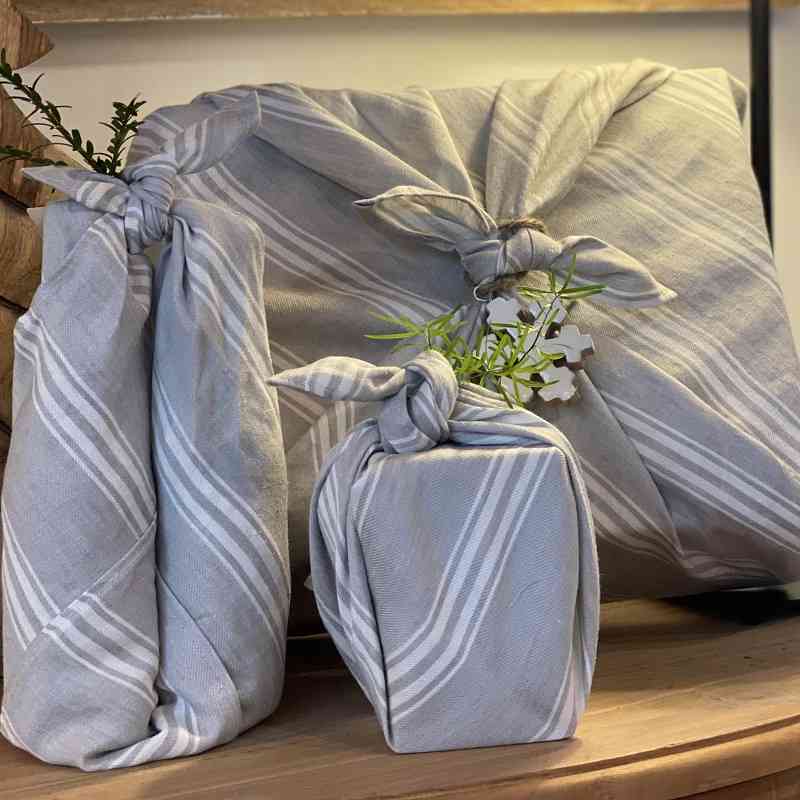Furoshiki en lin - Emballage cadeau réutilisable