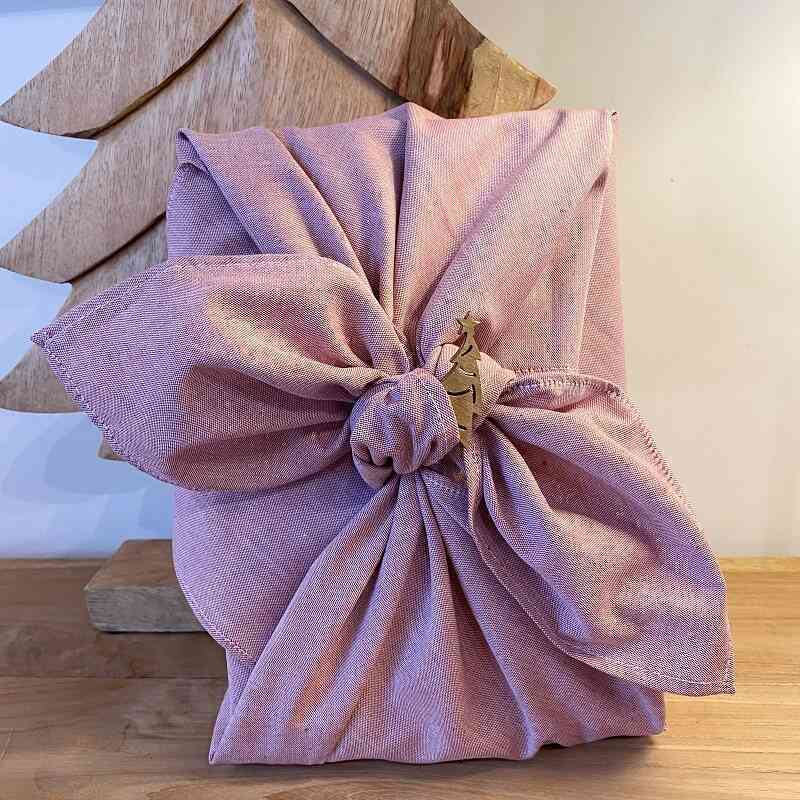Furoshiki Oxford pink 100% organic cotton