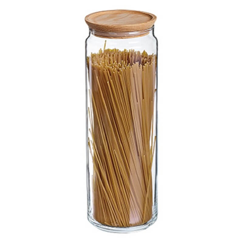 [LUM007] Pot à spaghettis en verre 2L avec couvercle en bois