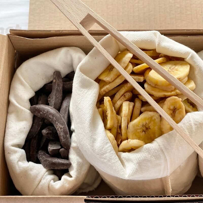 [BOX008FD] Coffee time box Orangettes, bananes chips et noix du Brésil - 1,05 kg