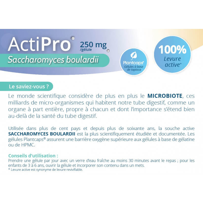 ActiPro 250mg/gélule - 100% levure active
