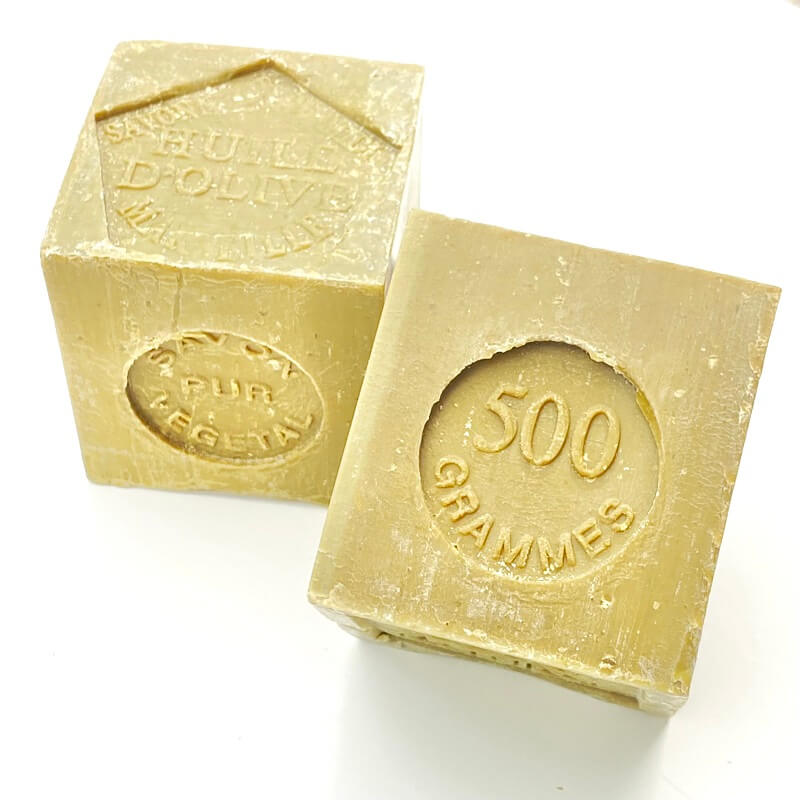 Cube de savon de Marseille à l'huile d'olive 500g (sac complet: 2 pc) - VRAC