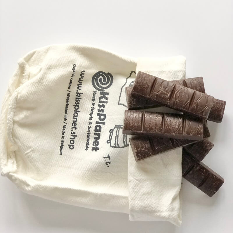 Barre de chocolat noir 5x20g (sac complet: 3 portions de 5) - VRAC
