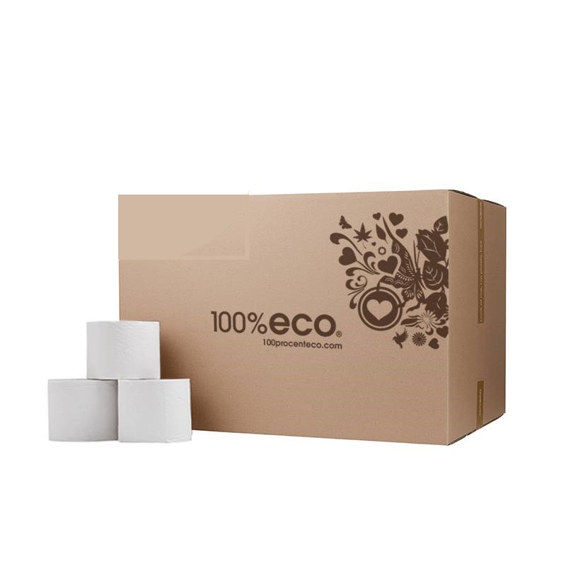 Papier toilette écologique sans emballage individuel - 400 feuilles - Blanc (boîte de 18 rouleaux)
